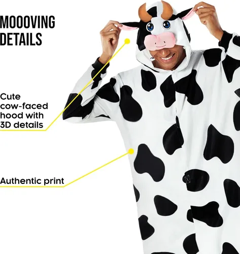Vista 2 de Morph Cow Onesie Adult Men Onesie Cow Costume Cow Animal Onesie Adult Men Cow Costume Adult Cow Onesie Costume Halloween