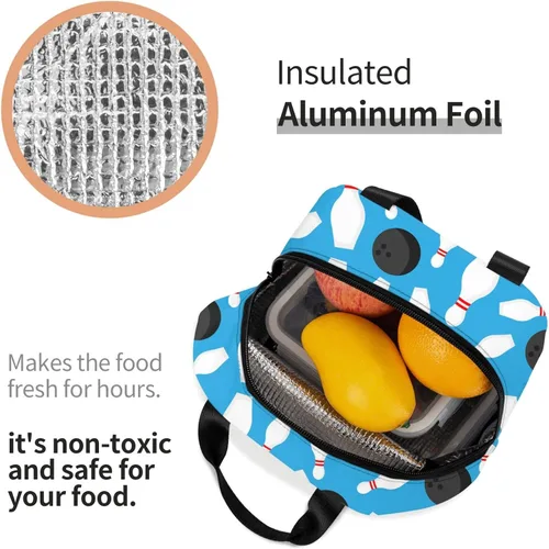 Vista 5 de VOOHDDY Bolsa de almuerzo con aislamiento de dibujos animados para hombres y mujeres, reutilizable, impermeable, portátil, hielera, térmica