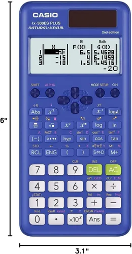 Vista 6 de Casio fx-300ESPLS2 - Calculadoras científicas color rosa y azul, paquete pequeño