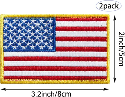 Vista 5 de stidsds Paquete de 2 parches bordados con la bandera de Estados Unidos de Alabama Alabama, bandera de Estados Unidos, bandera de Estados Unidos