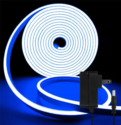 Vista 17 de Tira de luz LED de neón inteligente IC de 6.56 pies, tira de luz LED con aplicación/control remoto, cambio de color, sincronización de música, tira