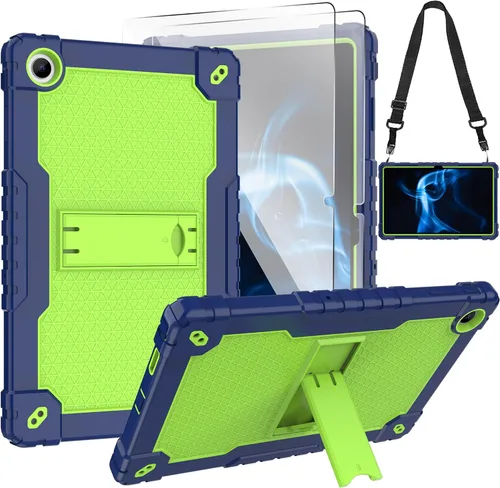 Vista 13 de Para Onn 10.4 Tablet Pro 2023 Modelo: 100110603 Funda híbrida resistente con función atril incorporada, funda rígida con vidrio templado/correa