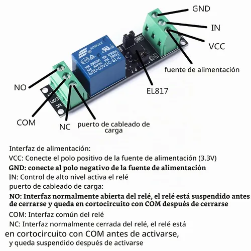 Vista 5 de Teyleten Robot Optoacoplador de 1 canal DC 3V/3.3V Relé Módulo de controlador de alto nivel Placa de control de unidad aislada Módulo de relé