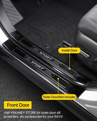 Vista 2 de para RAV4 Protector de Umbral de Puerta Interior de Acero Inoxidable, Compatible con Toyota RAV 4 2019 2020 2021 2022 2023 2024 2025 Accesorios