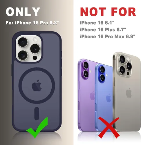 Vista 642 de Funda para Google Pixel 10 Pro XL, cubierta magnética mate, color negro Fit for MagSafe, Screen Protector included, Shockproof Military Grade