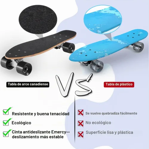 Vista 5 de KO-ON Skateboard Patinetas Completas Skateboards de 22 Pulgadas Mini Cruiser Skateboards para Principiantes, Niños, Chicos y Chicas Castor T-Rex