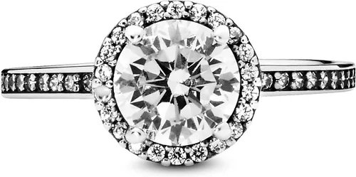 Vista 2 de PANDORA Anillo Classic Elegance, plata de ley, circonita cúbica transparente, talla 7, Plata de ley, circonita