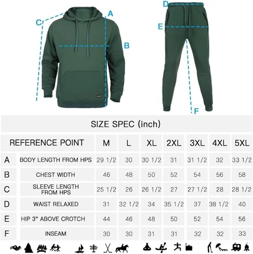 Vista 6 de AKsit Conjunto deportivo de 2 piezas con capucha para hombre, conjunto deportivo de moda