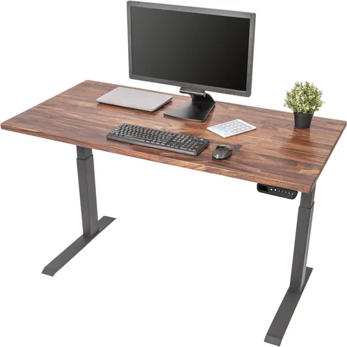 Vista 13 de Stand Up Desk Store Escritorio eléctrico de altura ajustable con parte superior de madera maciza con memoria programable