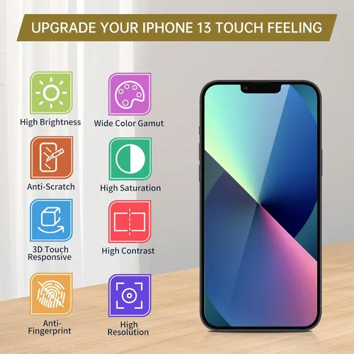 Vista 5 de Pantalla de repuesto para iPhone 13 con auricular de 6.1 pulgadas, kit de pantalla LCD 3D Touch Display Digitizer with Ear Speaker Ambient Light