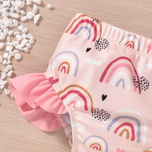 Vista 5 de Aalizzwell Traje de baño para niñas pequeñas con sombrero