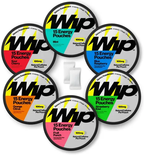 Vista 11 de Wip Energy Pouches, Mezcla sin azúcar con 100 MG de cafeína natural, vitaminas B, minerales y L Teanina para apoyo energético, preentrenamiento