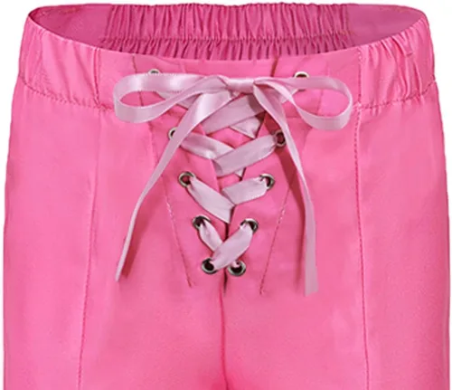 Vista 5 de Disfraz de vaquero para niñas, conjunto de uniforme de vaquera rosa con bufanda y pendientes