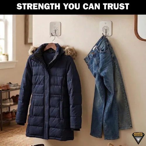 Vista 6 de KLAPiT Super Hook - Ganchos de pared adhesivos de alta resistencia, soporta hasta 11 libras, impermeable, sin daños, fácil de instalar en azulejos