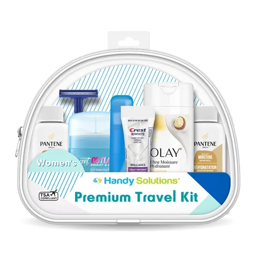 Vista 3 de Handy Solutions Kit de viaje prémium de 7 piezas para mujer, transparente, 1 unidad