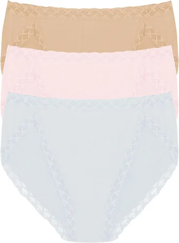 Vista 16 de Natori Paquete de 3 calzoncillos de corte francés Pima Bliss para mujer Negro/Café/Blanco