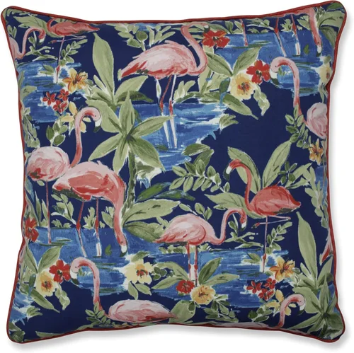 Vista 58 de Pillow Perfect Almohadas lumbares Delray azul marino para exteriores/interiores, 11.5 x 18.5 pulgadas, paquete de 2