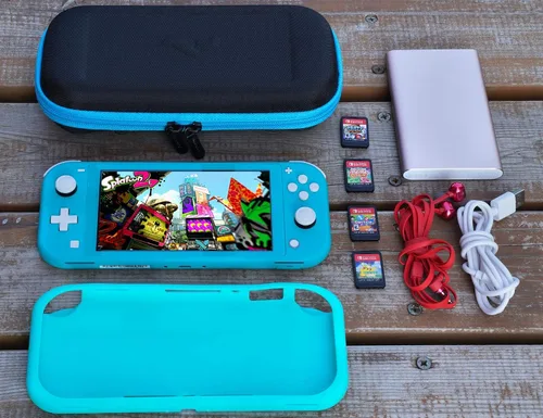 Vista 7 de ButterFox - Funda de transporte para Nintendo Switch Lite, 19 juegos y 2 soportes para tarjetas micro SD, almacenamiento para accesorios Switch