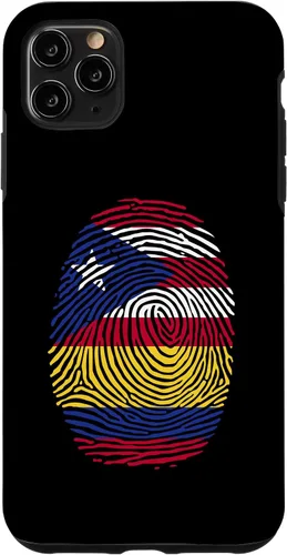 Vista 13 de Funda para iPhone 16 Boricua y Colombia con huellas dactilares puertorriqueñas