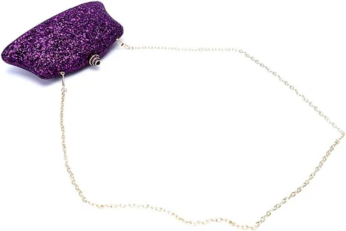 Vista 5 de Bolso de noche con purpurina para mujer, bolso de mano con lentejuelas, para cóctel, baile de graduación, fiesta, bolso de mano brillante