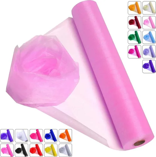 Vista 19 de Tela de Organza de Cristal Tul - 16" por 50 Yardas Tela Transparente para Decoración de Fiestas de Boda Despedida de Soltera Tutú Rollo de Malla