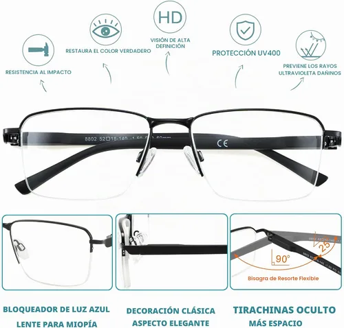 Vista 4 de Near Sighted Glasses for Men Women Half Nearsighted Distance Driving Myopia Eyeglasses Sprot Near Sighted Eyewear