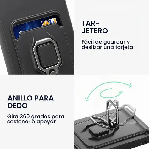 Vista 4 de kwmobile Funda de plástico compatible con Xiaomi Redmi Note 11 / Note 11S - Funda con soporte de metal con ranura para tarjetas - Verde musgo