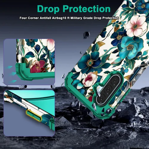Vista 6 de Hekodonk Funda para Galaxy A17 5G, tres capas de protección resistente a prueba de golpes, plástico duro+silicona suave, funda protectora de cuerpo
