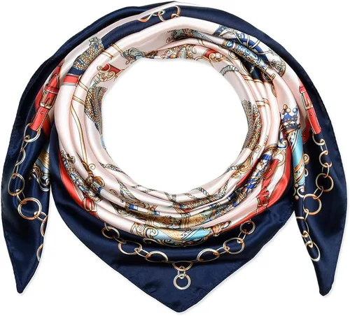 Vista 126 de corciova - Bufanda cuadrada grande para mujer, diadema sedosa para cabello rizado, lazo para dormir por la noche, bandana a la moda, 35 x 35