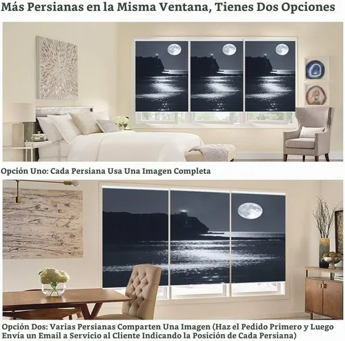 Vista 3 de LETAU - Persianas de ventana opacas, cortinas enrollables con protección UV impresa para el hogar, puerta, hotel, restaurante