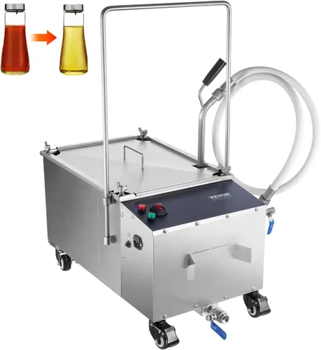 Vista 12 de VEVOR Filtro para freidora profunda de 18 L/44 LBS/5.8 galones, sistema de filtro de aceite para freír máquina de 300 W, filtro de aceite