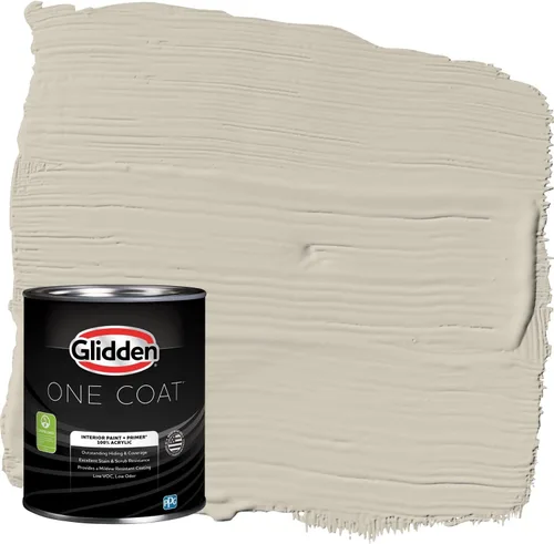 Vista 77 de Glidden Pintura Interior + Imprimación: Gris/Plata Antigua, Una Capa, Satinado, 1 Galón