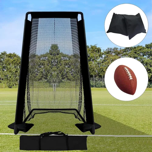 Vista 6 de Red de jaula de fútbol para patadas, portátil, 81 x 41 pulgadas, ayuda para entrenamiento de portería de fútbol para patio trasero