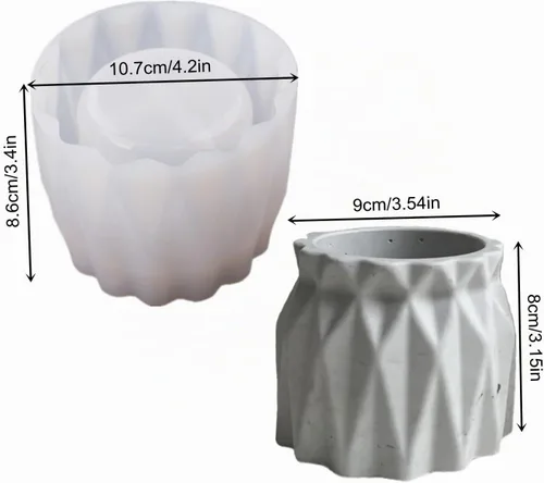 Vista 2 de Molde de Silicona para Florero de Flores Secas, Maceta de Concreto, Plantas Suculentas, Molde de Cemento Yeso Arcilla para Frasco de Vela/Contenedor