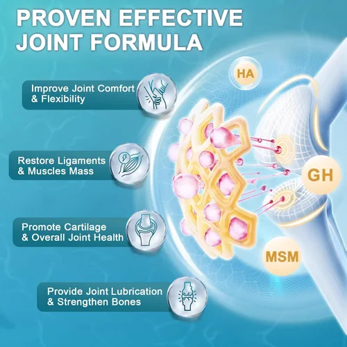 Vista 3 de DRFOSTER Polvo de péptidos de colágeno marino para apoyo articular, colágeno hidrolizado de pescado tipo I y III con MSM + GC, ácido hialurónico
