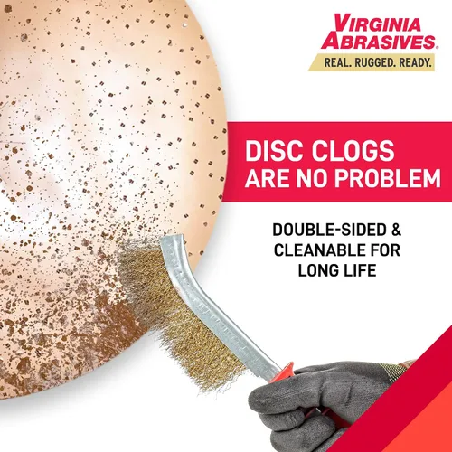 Vista 6 de Virginia Abrasives 421-80017 - Disco abrasivo de carburo de tungsteno de 17 pulgadas, disco de pulido de dos caras para alfombras, adhesivo, epoxi