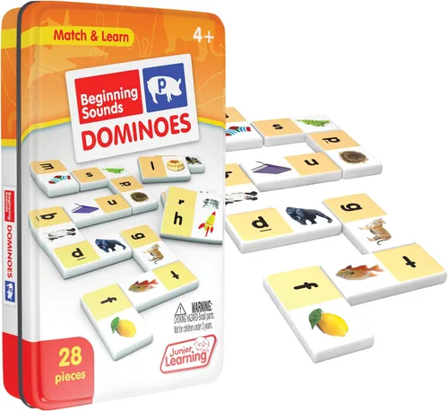 Vista 2 de Junior Learning Beginning Sound Dominoes Juegos de acción educativos, Multi (JL492) durante 48 meses a 96 meses