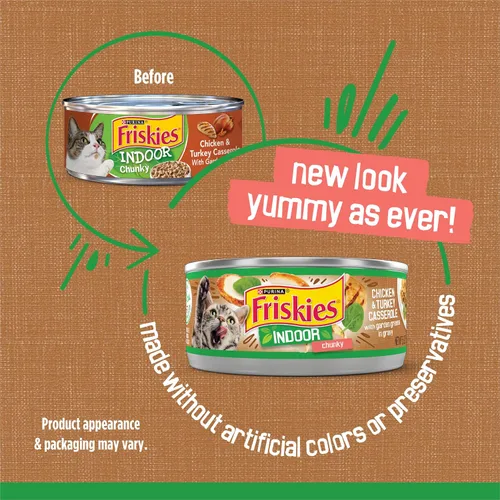 Vista 2 de Alimento húmedo para interior para gatos Purina Friskies, 24 unidades de 5.5 oz
