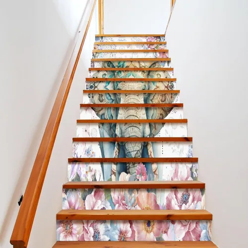 Vista 7 de Brebasf - Calcomanías decorativas abstractas de William Morris, diseño floral, arte estético rústico, acuarela, temática floral de primavera
