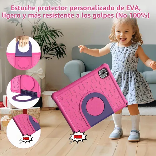 Vista 5 de PRITOM Tablet Android 15, Tablet nueva de 10'' para niños, control parental, 64GB+1TB ampliables para niños, WiFi6, educativa, juegos, software