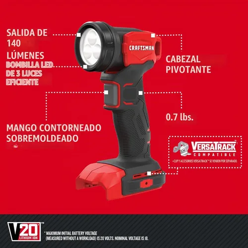 Vista 10 de CRAFTSMAN V20 Kit combinado de herramientas eléctricas inalámbricas de 4 herramientas con 2 baterías y cargador (CMCK400D2)