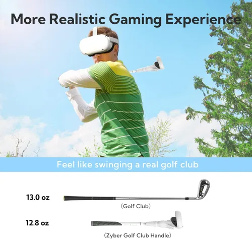 Vista 3 de ZYBER Golf Club Attachment for Oculus Quest 2 Controllers