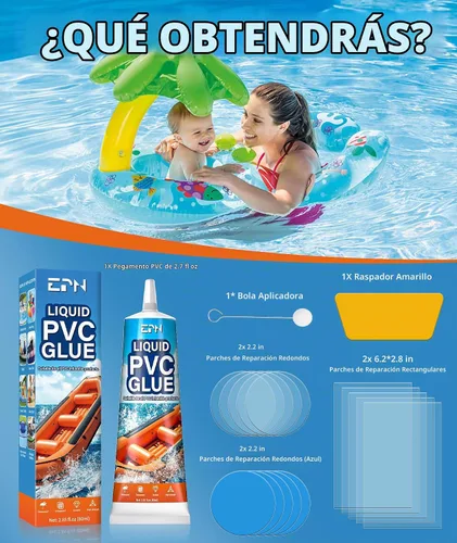 Vista 7 de Kit de parches para colchón de aire EPN, kit de reparación de forro de piscina de vinilo impermeable para inflables, colchón de aire, anillo