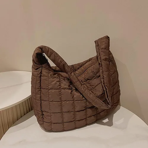 Vista 3 de Bolsas de mano acolchadas para mujer, ligeras, acolchadas, ligeras, de nailon, de algodón, acolchadas, grandes