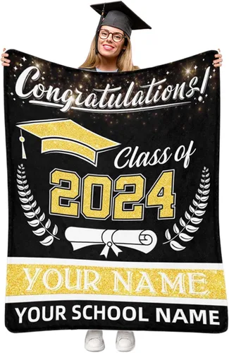 Vista 28 de Manta personalizada de graduación 2025, manta personalizada para regalo de graduación con nombre de la universidad, manta de felicitación
