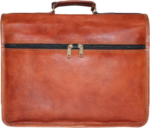 Vista 8 de 15 "bolso de mensajero de cuero para computadora portátil, maletín de oficina, regalo para hombres, bolsa de hombro desgastada