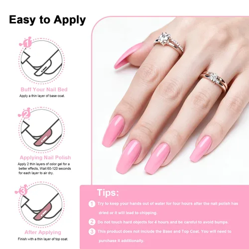Vista 5 de OpenLive Esmalte de uñas rosa bebé de 0.6 fl oz, esmalte de uñas de gran volumen de secado rápido, brillo de larga duración, uñas de los pies, arte