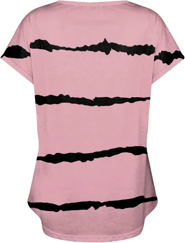Vista 4 de Summer Tops for Women Floral Pattern for Women V-Neck Short Sleeve Comfy Womens Tops Oversized Tshirts