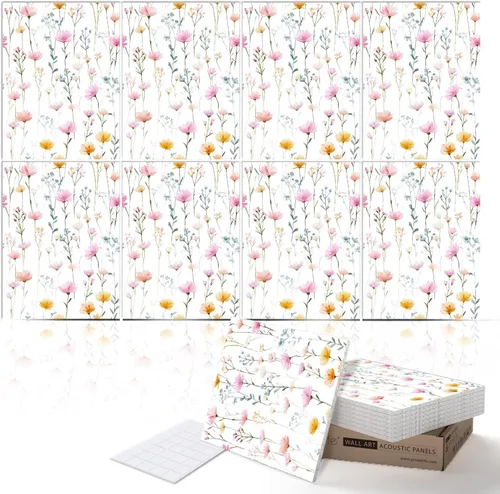 Vista 26 de PINWELIFE® Paneles acústicos de arte de pared, paneles absorbentes a prueba de sonido, para el hogar y la oficina, amortiguación decorativa