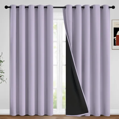 Vista 49 de Yakamok Cortinas negras, cortinas de ventana con aislamiento térmico y eficiencia energética para dormitorio, cortinas opacas completas y cortinas